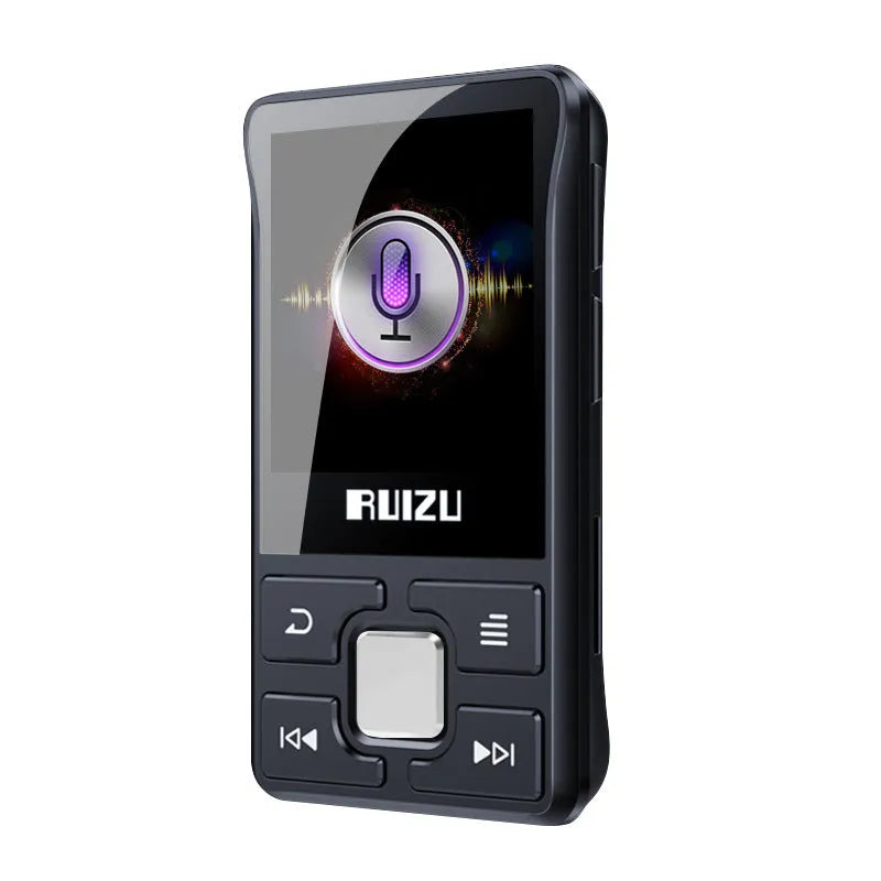 Black Bluetooth running card MP3 player X55 with 8GB storage, 14x9.5x4cm packing size, headset and cable included
