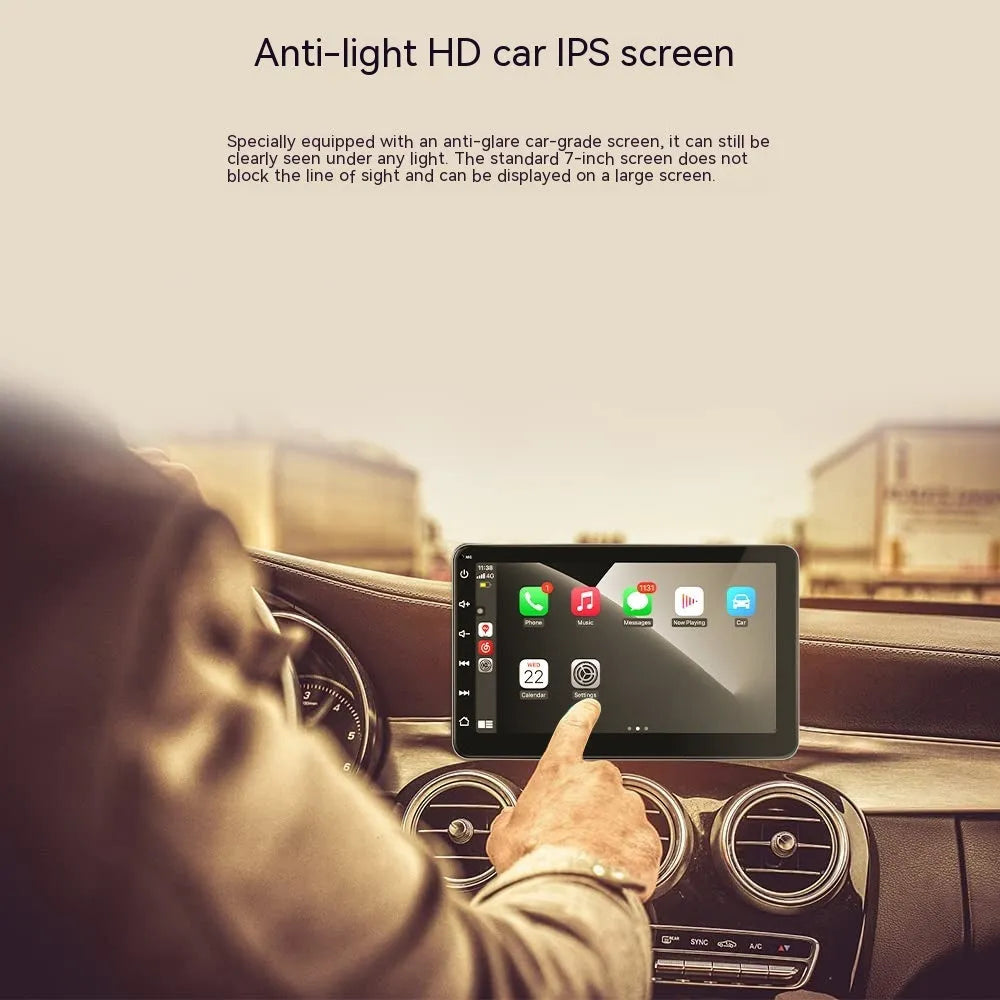 7 inch OLED screen wireless CarPlay car navigation system with reversing camera