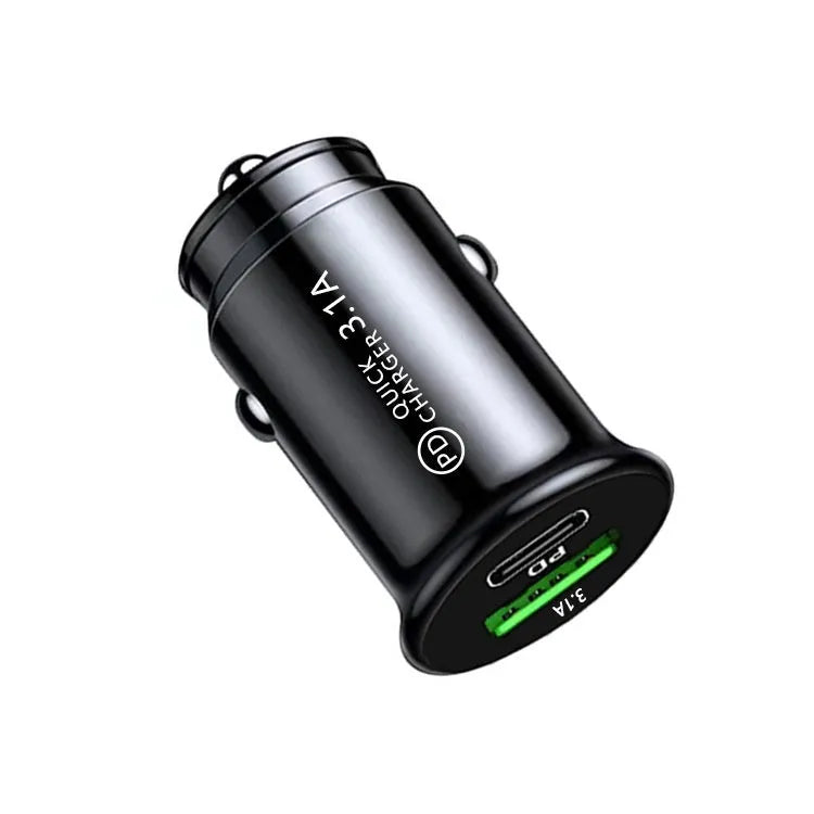 Black and white dual-port car charger converter for vehicle cigarette lighter sockets