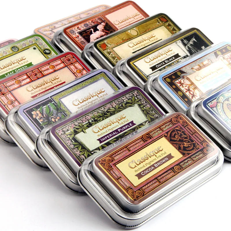 Rectangular oily ink pad for rubber stamps in five colour options