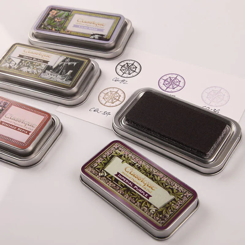 Rectangular oily ink pad for rubber stamps in five colour options
