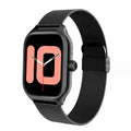 Bluetooth smart watch with full touch screen on silicone strap, showing heart rate monitoring display.