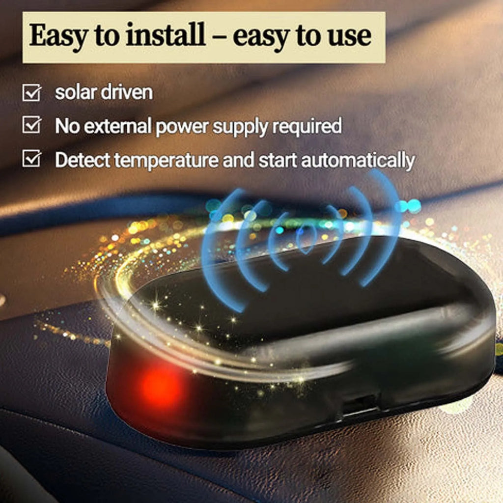 Black car snow removal deicer with special glass element measuring 5 x 2.6 x 1.5 cm for melting snow on windscreens