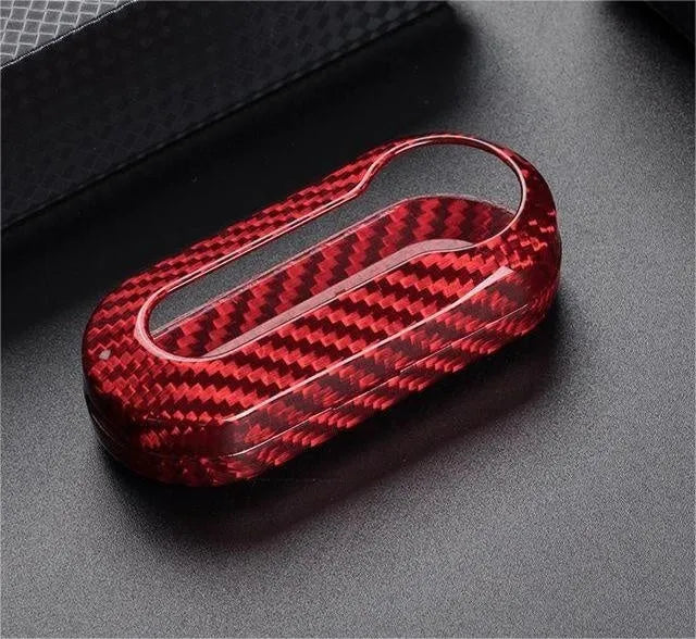 Carbon fiber key cover shell replacement set in black finish