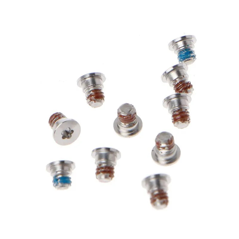 Ten metal replacement screws for MacBook Pro A1502, A1398, A1425 bottom shell repair.