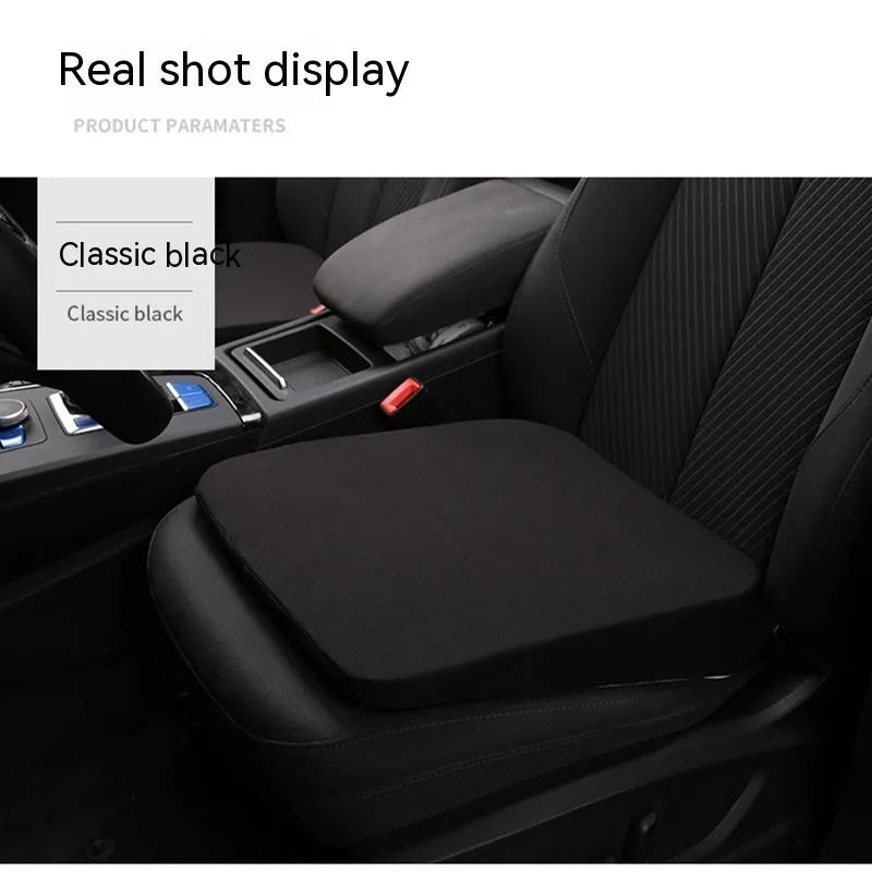 Black car heightening thick seat cushion 42x39x6cm simple style on a vehicle seat