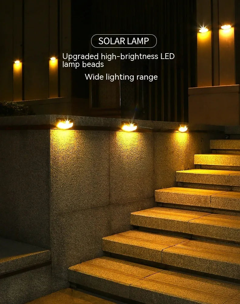 Solar powered outdoor wall lamp with smiling face design for garden and courtyard lighting