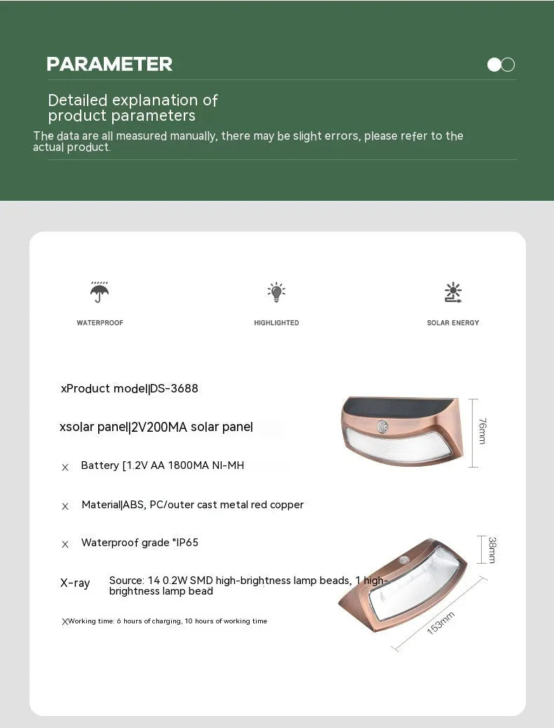 Solar powered outdoor wall lamp with smiling face design for garden and courtyard lighting