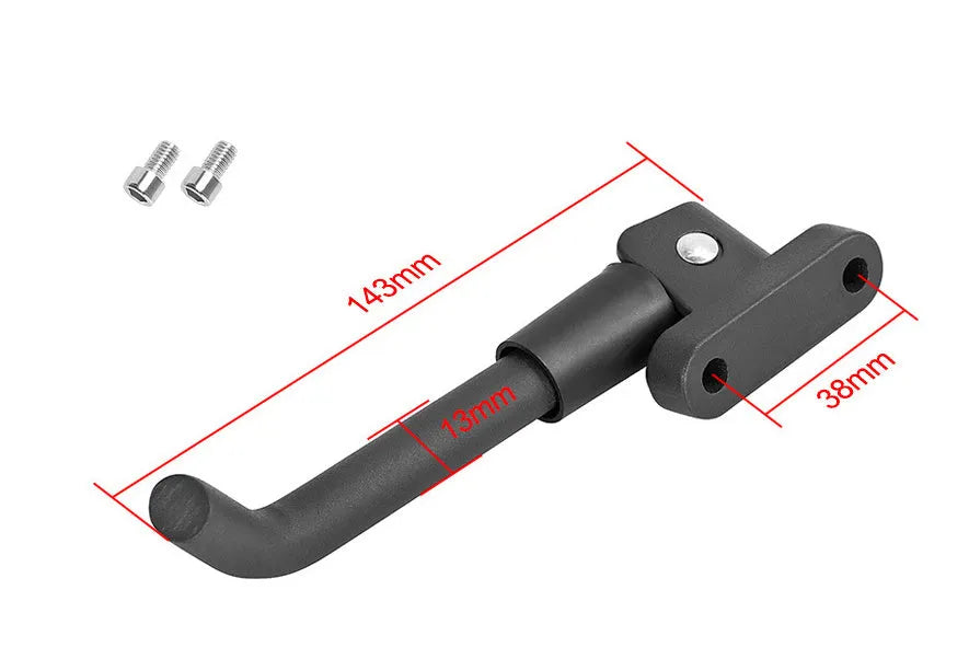 Aluminium alloy foot brace for electric scooter in black, white, and gray with screws