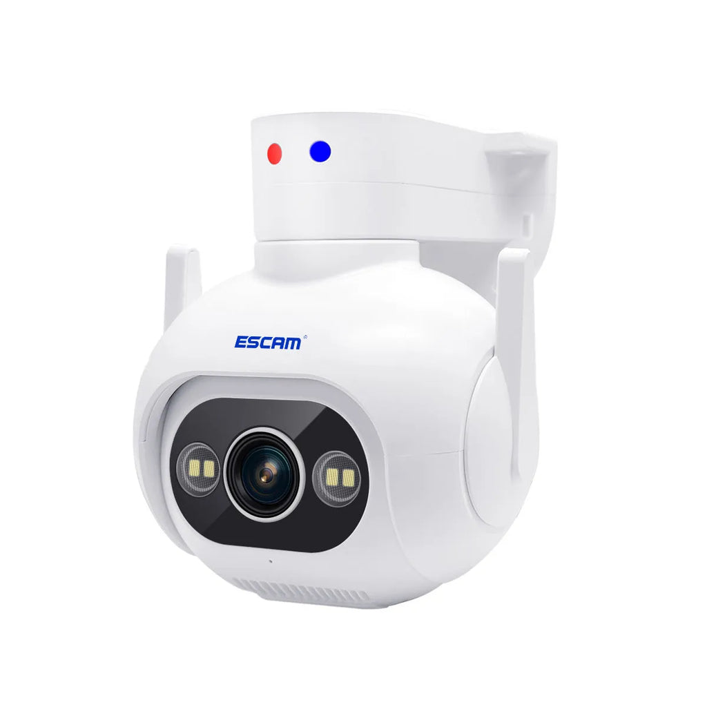White Smart Color Night Vision H265 4MP security camera with wall mount bracket