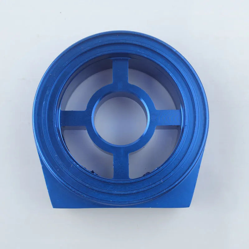 Universal oil pressure gauge adapter in aluminium alloy, multiple colour options on white background