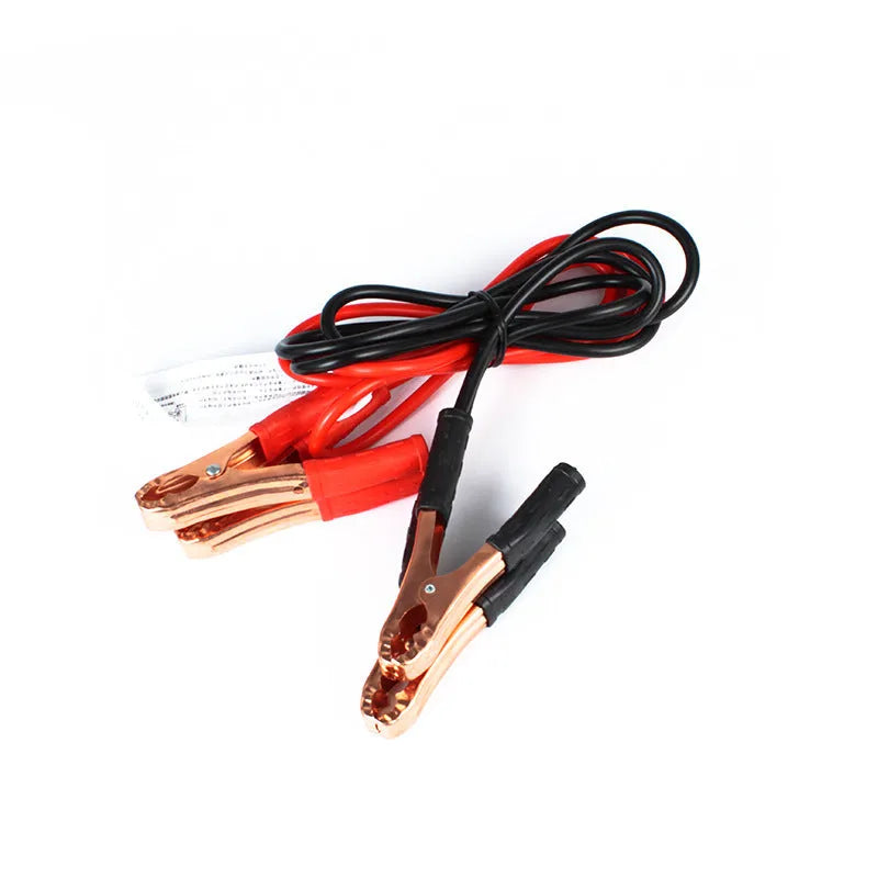Car battery clip kit with black and red 500A clamps on 2m PVC copper cable in OPP bag