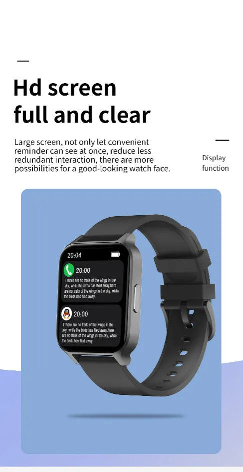 Smart colour screen health detection watch with black mesh strap displaying heart rate and blood oxygen data.