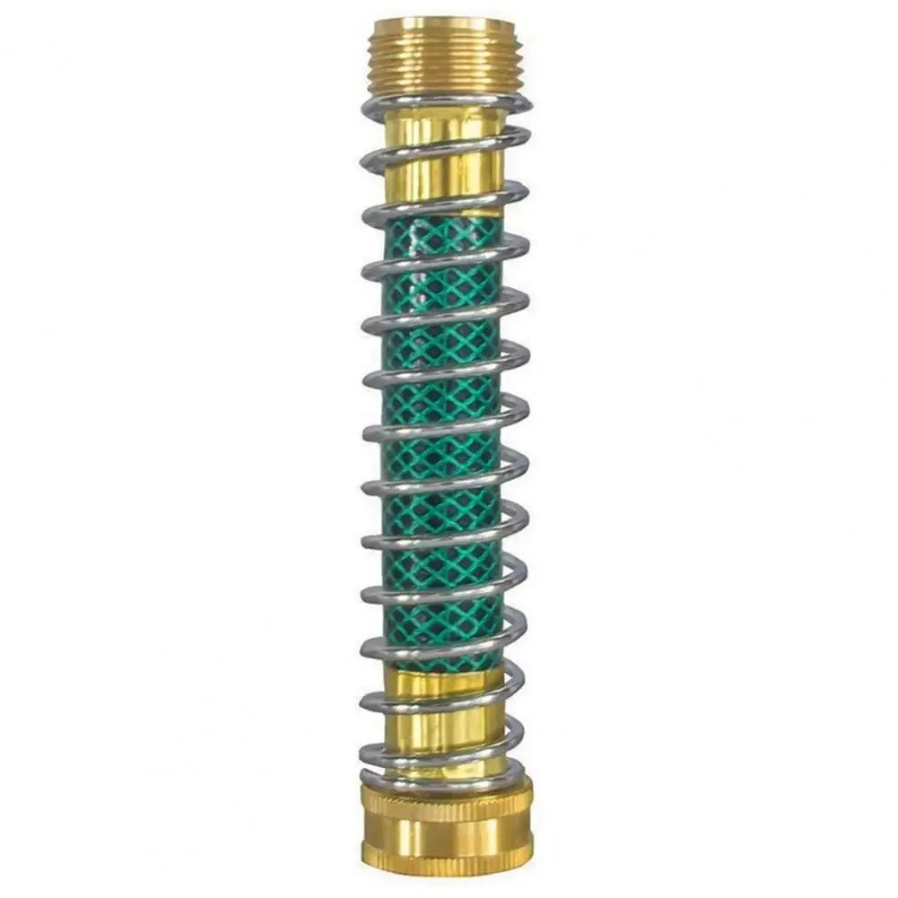 Brass spring hose connector with spiral mechanism for garden irrigation systems