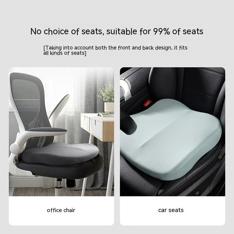 Car heightening cushion in ice silk fabric for driving seat with 10 cm lift, available in multiple colours