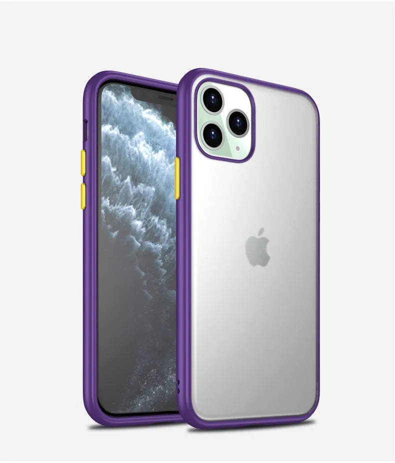 Protective cover frosted shell for iPhone 11 Pro in black with TPU PC material and corner airbags