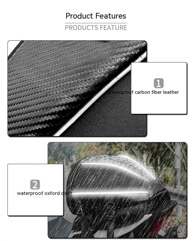 Black motorcycle fuel tank bag with reflective line, 15L capacity, PU and polyester construction