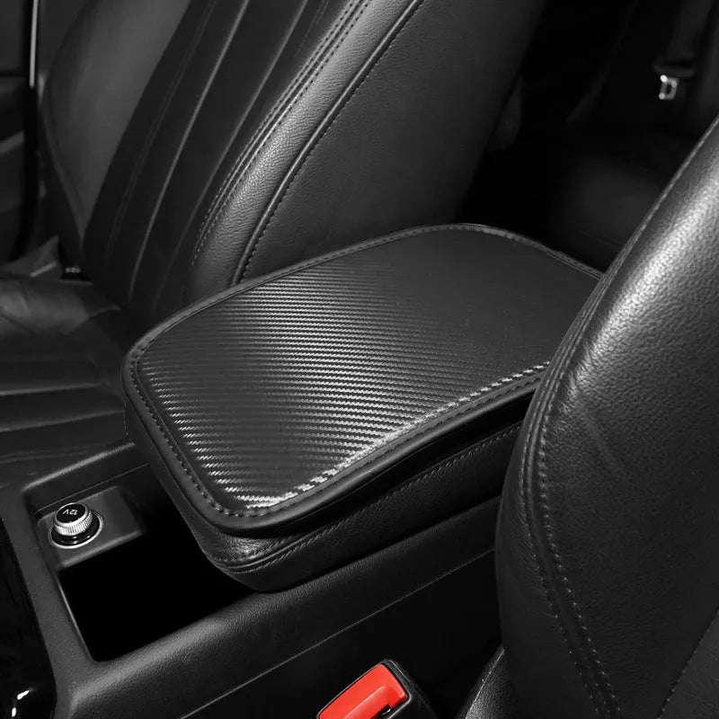 Universal leather car armrest box mat cushion pad for centre console storage in black, khaki, red, white, 29x19cm