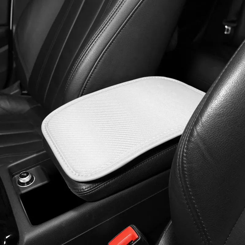 Universal leather car armrest box mat cushion pad for centre console storage in black, khaki, red, white, 29x19cm
