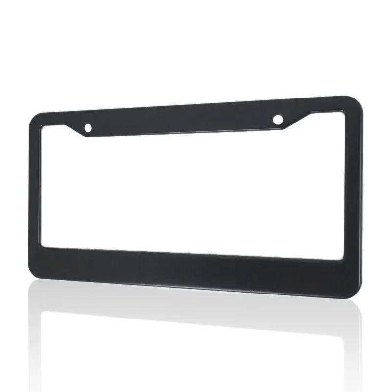 Minimalist aluminium alloy license plate frame in black for American Standard cars