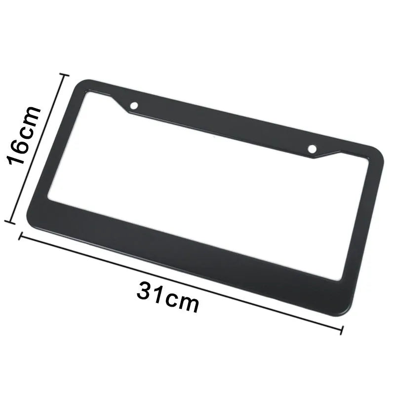 Minimalist aluminium alloy license plate frame in black for American Standard cars