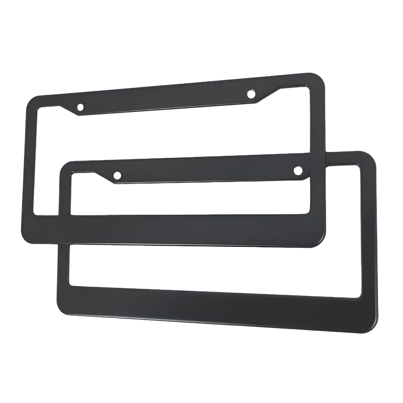 Minimalist aluminium alloy license plate frame in black for American Standard cars
