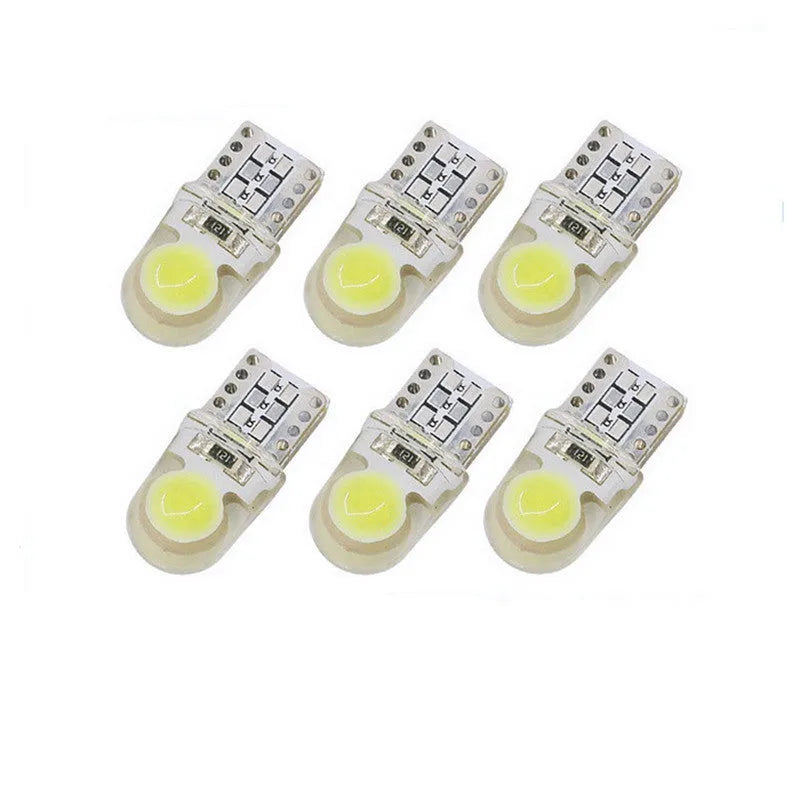 Silicone T10 COB LED car bulb 12V DC 21.5mm 180-degree offset socket for side marker and license plate lights