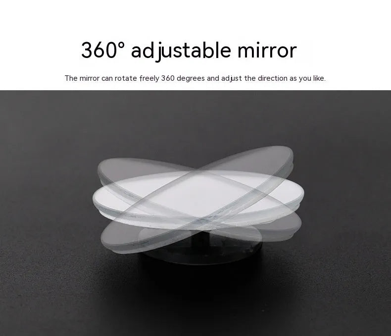 Silver car reflective rearview mirror 5cm 360 degree adjustable blind spot mirror with convex glass surface