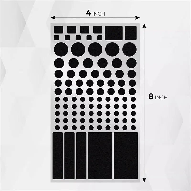 Black self-adhesive air conditioning light shading patch sticker on a white AC panel covering an LED display