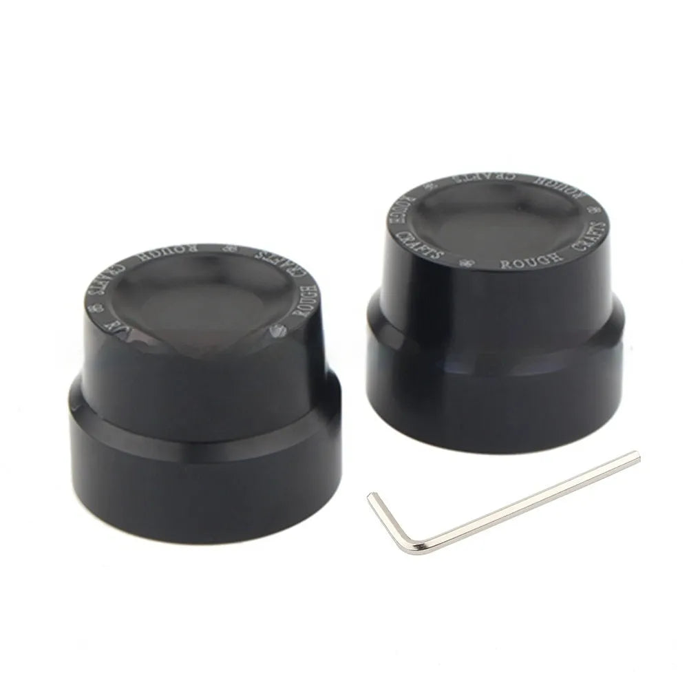 Black CNC aluminium front axle decorative cover for Harley Sportster 883 1200 Street 500 750