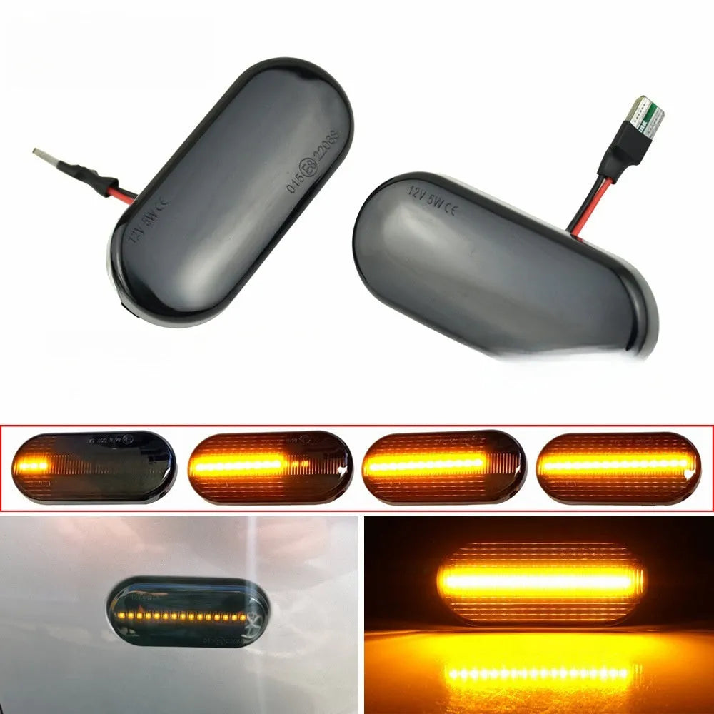 Flowing water side turn signal for Skoda Octavia 1U with blackened ABS shell fender lamp