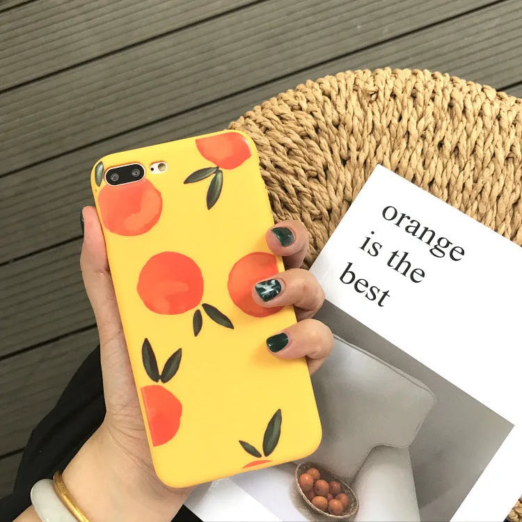 Orange TPU matte phone case for iPhone with shockproof silicone soft shell