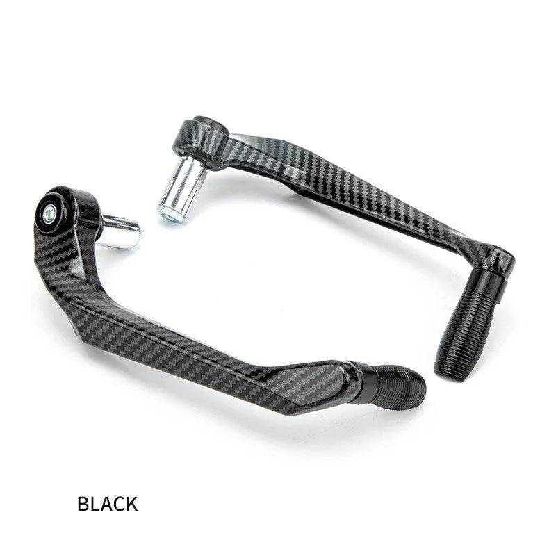 Pair of aluminium alloy motorcycle hand guards in black with water transfer printing finish on handlebars