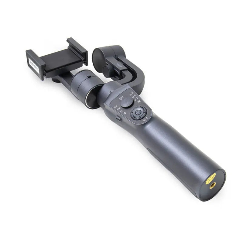 Black three-axis handheld gimbal stabilizer for mobile phones with extended battery and carrying cases