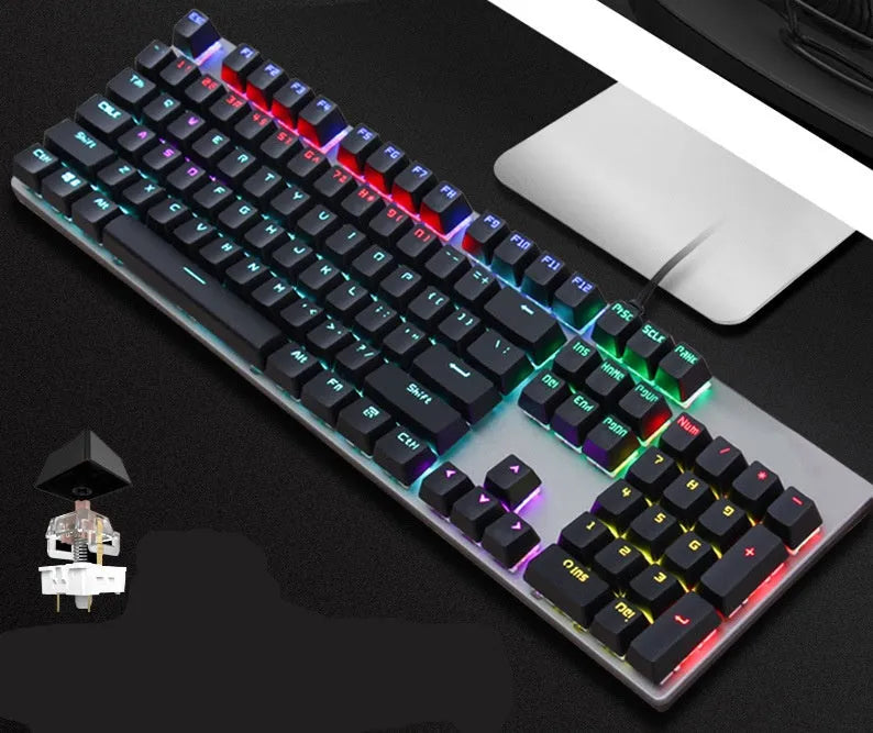 AOC GK410 mechanical keyboard with metal construction and backlit keys for desktop computers