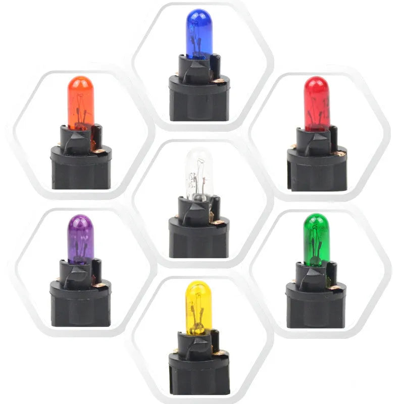 T5 12V 1.2W car bubble meter indicator light bulb with quartz glass construction
