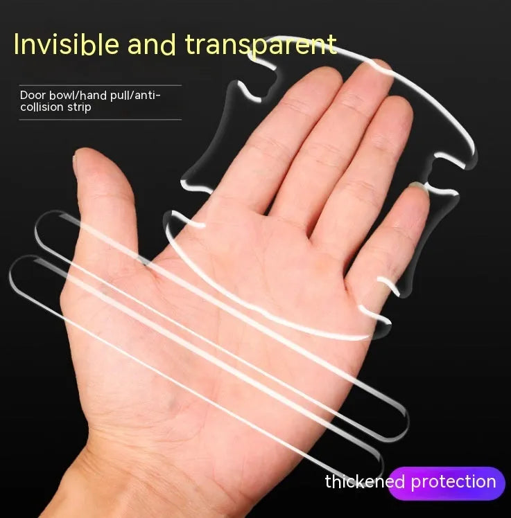 Transparent car door handle scratch proof stickers 4 pieces set for vehicle door bowl protection