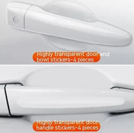 Transparent car door handle scratch proof stickers 4 pieces set for vehicle door bowl protection