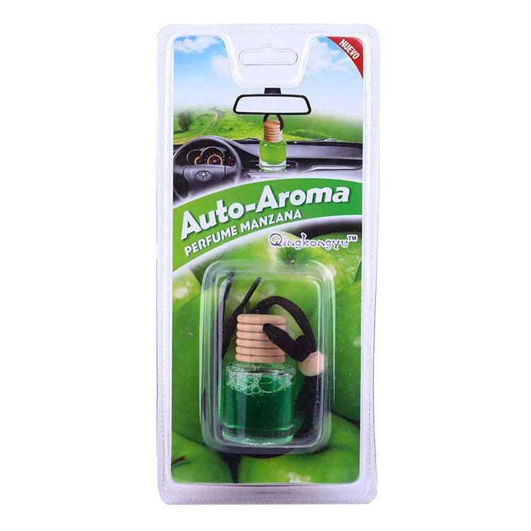 Glass bottle car air freshener hanging ornament with 55g lavender scent