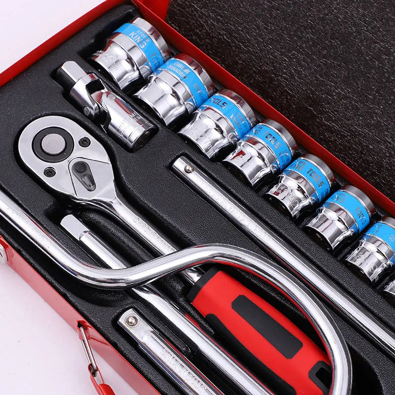 24-piece curved bow chrome vanadium steel car repair wrench socket combination set