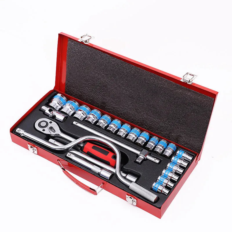 24-piece curved bow chrome vanadium steel car repair wrench socket combination set