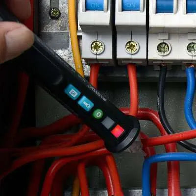 Intelligent Checkpoint black test pencil AC 10 voltage detector on white background
