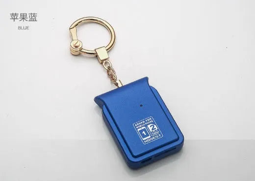 Bluetooth dual SIM adapter keychain with Nano SIM slot and leather finish, compatible with iOS devices