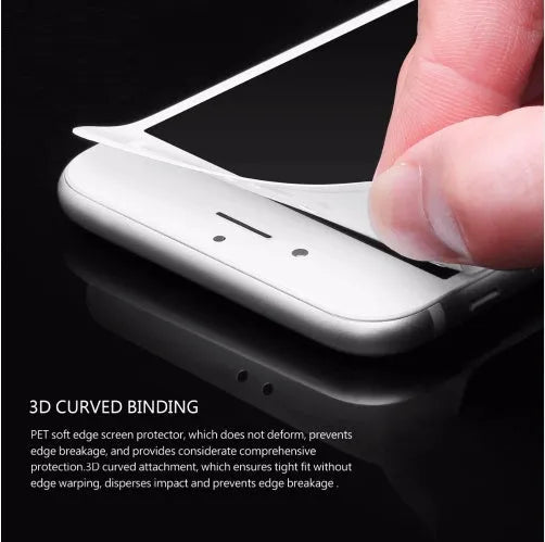 0.23mm soft 3D curved tempered glass screen protector compatible with iPhone 7, black edge full coverage