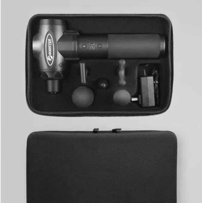 Professional black and white muscle relaxation massager with adjustable speed control
