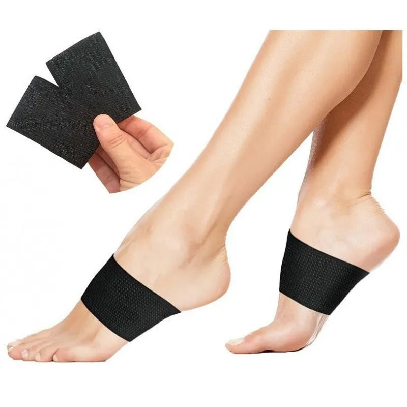 Elastic foot bandage with heart-shaped pad providing arch support for flat foot correction