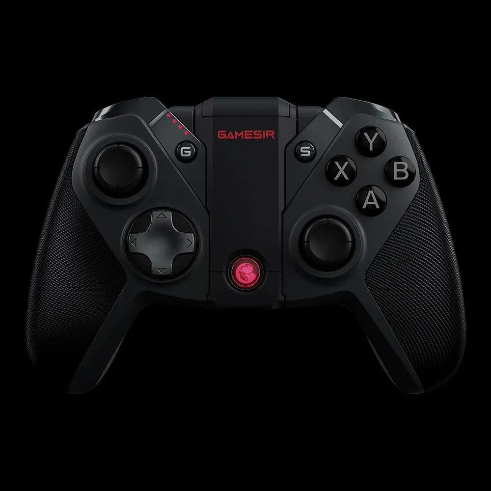 Black Gaishi game controller with chicken grip handle design and USB Type-C cable