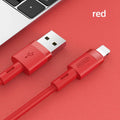 Type-C charging cable in five colour options showing straight connector and 1.2m length