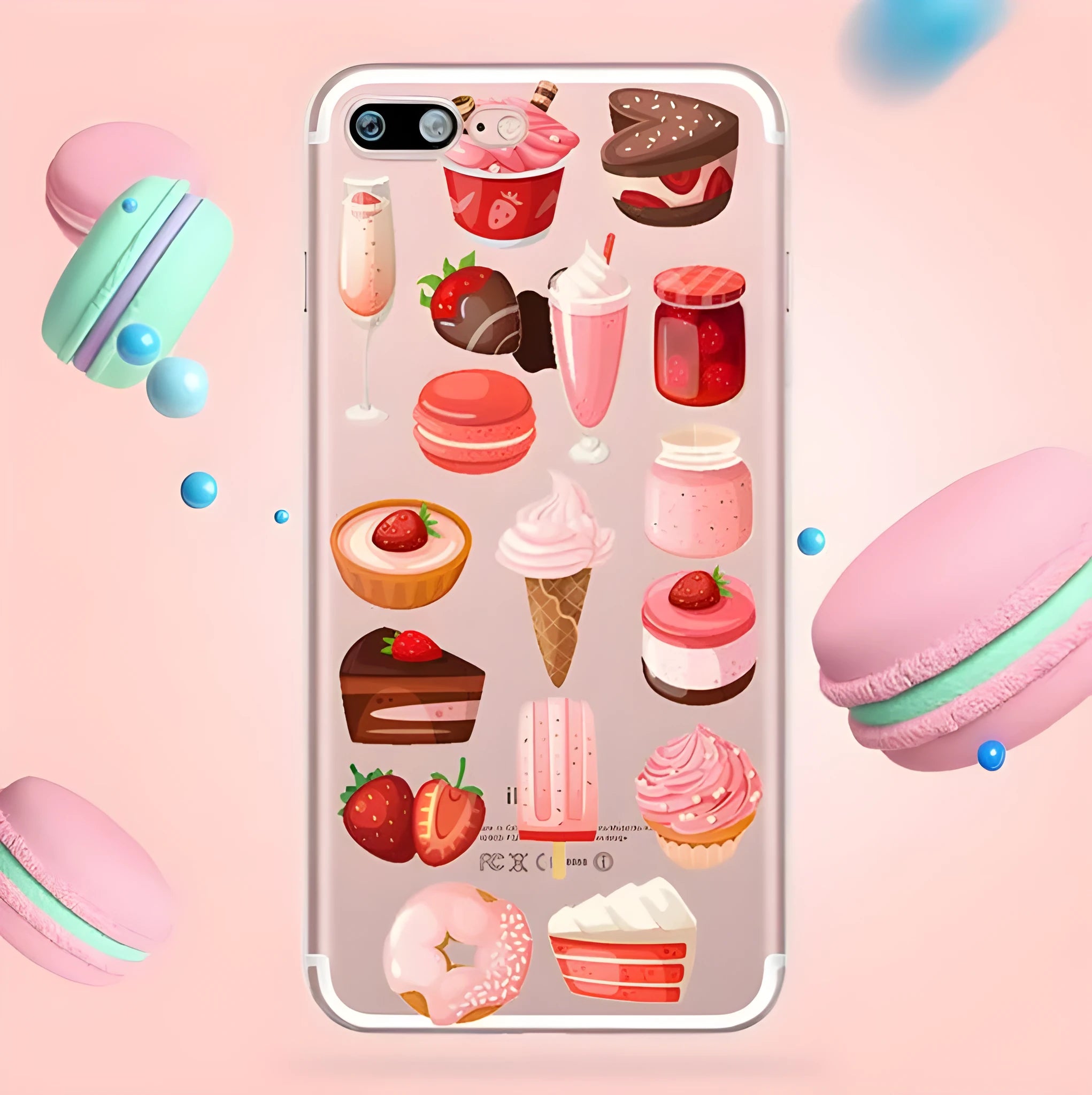 Transparent ice cream pattern TPU PC silicone back cover case for iPhone 11 Pro Max