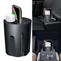 X9 car wireless charging cup in black with LED indicator and QI charging pad